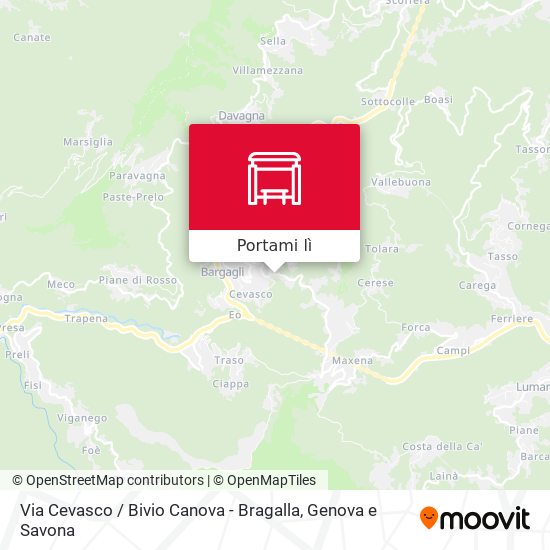 Mappa Via Cevasco / Bivio Canova - Bragalla