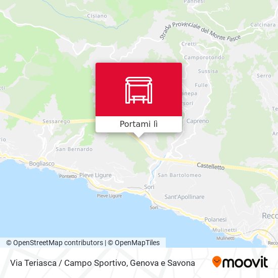 Mappa Via Teriasca / Campo Sportivo