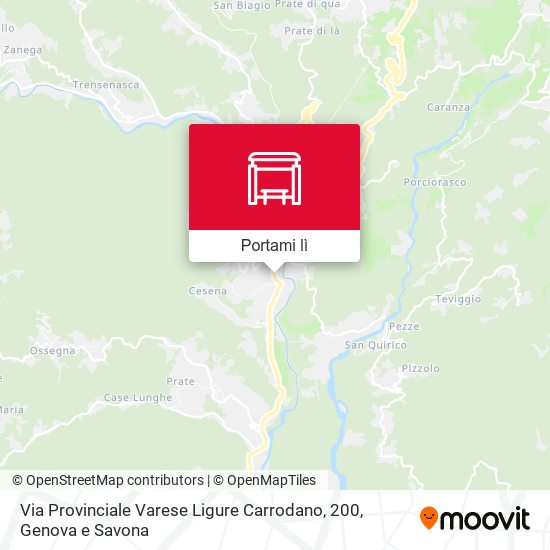 Mappa Via Provinciale Varese Ligure Carrodano, 200