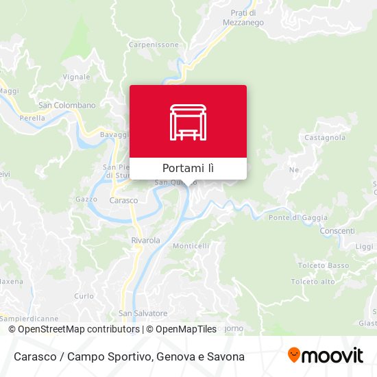 Mappa Carasco / Campo Sportivo