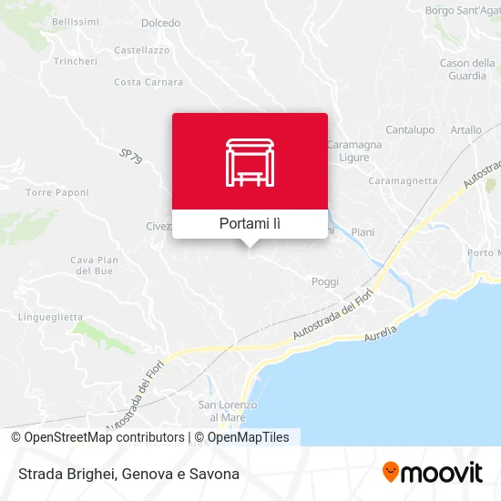 Mappa Strada Brighei