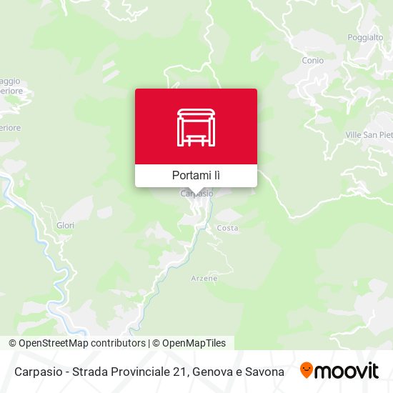 Mappa Carpasio - Strada Provinciale 21