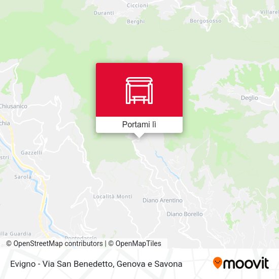 Mappa Evigno - Via San Benedetto