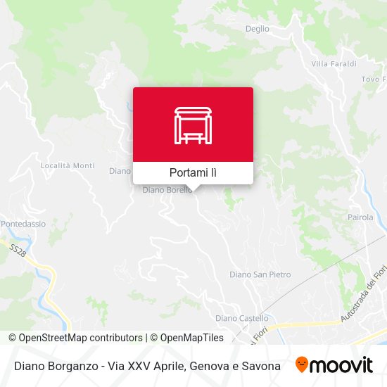 Mappa Diano Borganzo - Via XXV Aprile