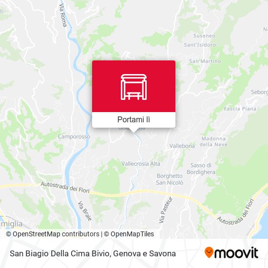 Mappa San Biagio Della Cima Bivio