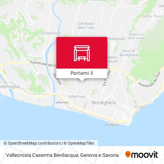 Mappa Vallecrosia Caserma Bevilacqua