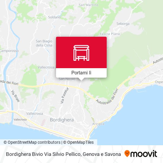 Mappa Bordighera Bivio Via Silvio Pellico