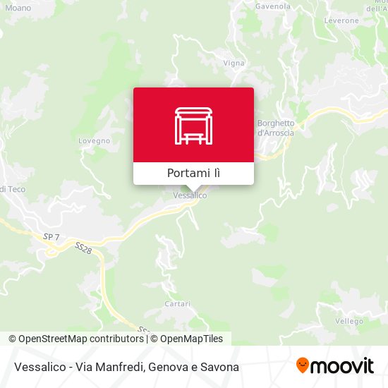 Mappa Vessalico - Via Manfredi