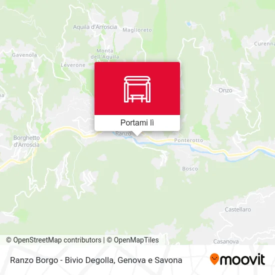 Mappa Ranzo Borgo - Bivio Degolla