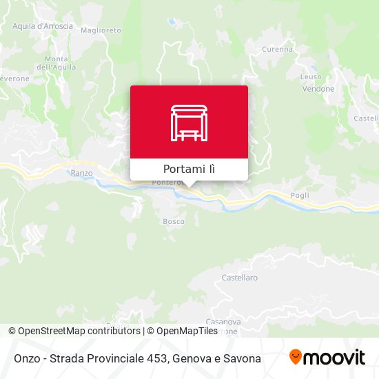 Mappa Onzo - Strada Provinciale 453