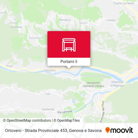 Mappa Ortovero - Strada Provinciale 453