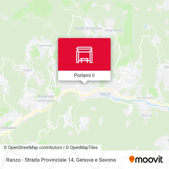 Mappa Ranzo - Strada Provinciale 14