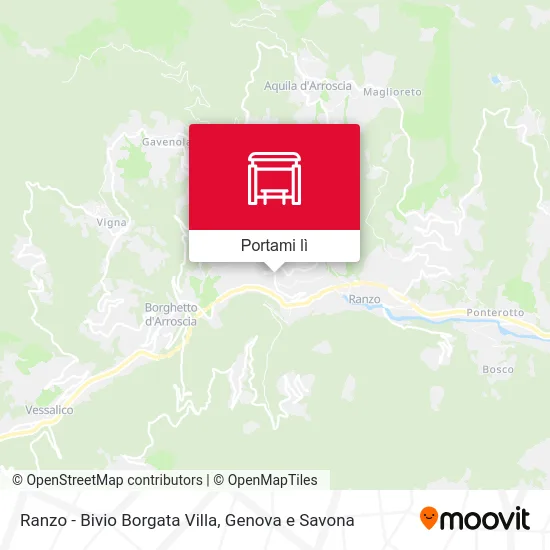 Mappa Ranzo - Bivio Borgata Villa