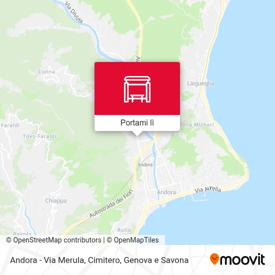 Mappa Andora - Via Merula, Cimitero