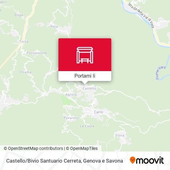Mappa Castello / Bivio Santuario Cerreta
