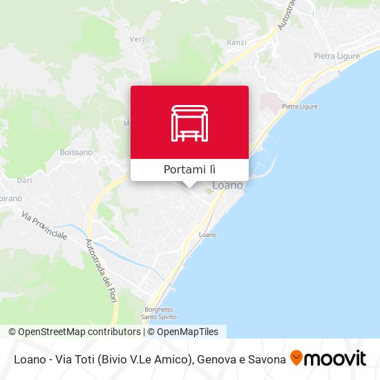 Mappa Loano - Via Toti (Bivio V.Le Amico)