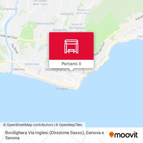 Mappa Bordighera Via Inglesi (Direzione Sasso)