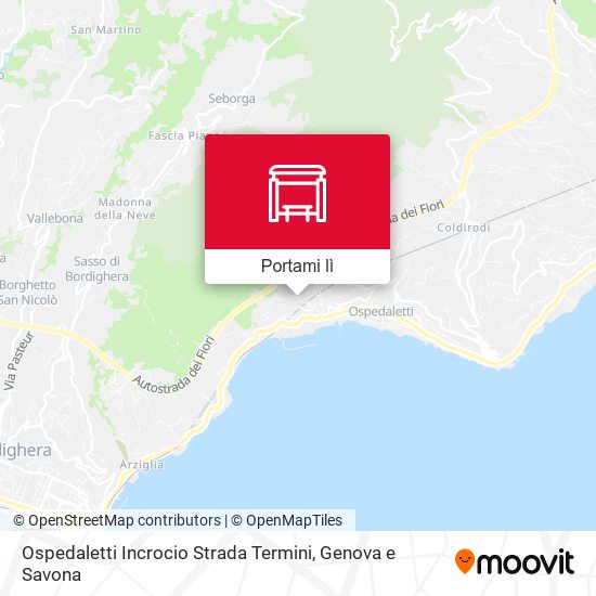Mappa Ospedaletti Incrocio Strada Termini