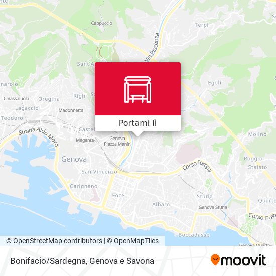 Mappa Bonifacio/Sardegna