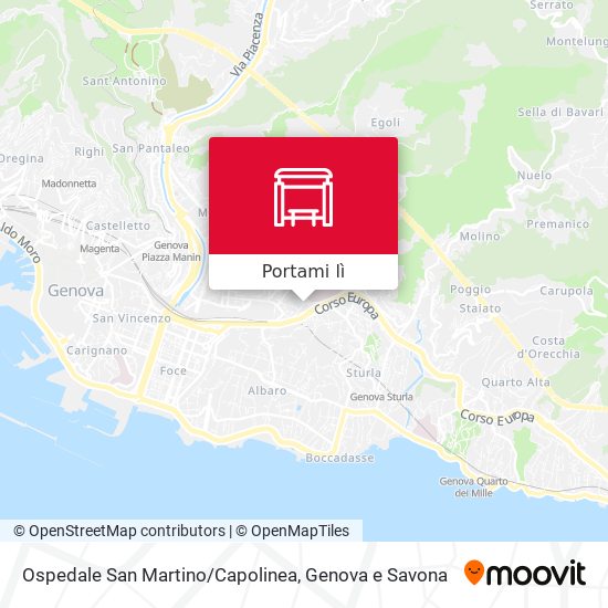 Mappa Ospedale San Martino/Capolinea
