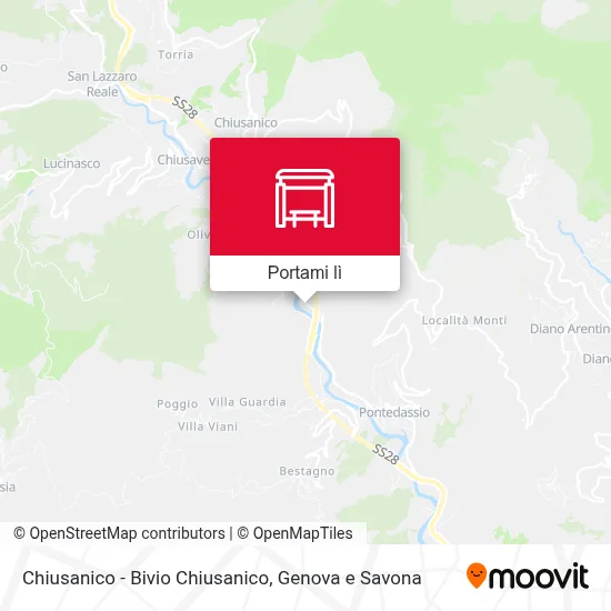 Mappa Chiusanico - Bivio Chiusanico