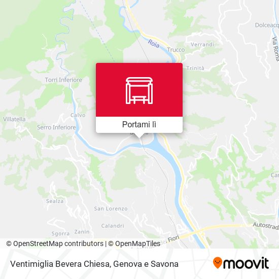 Mappa Ventimiglia Bevera Chiesa