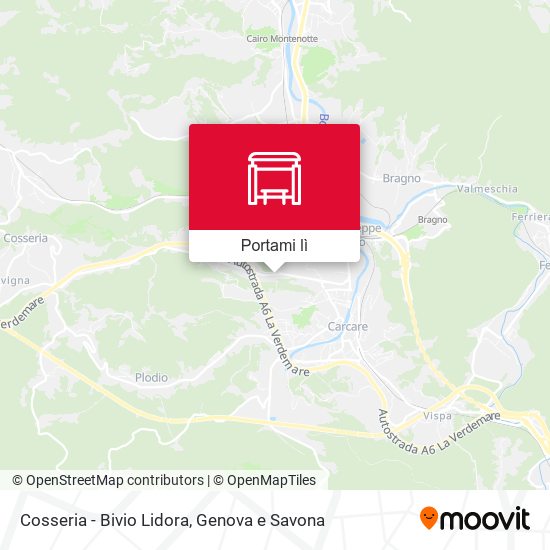 Mappa Cosseria - Bivio Lidora