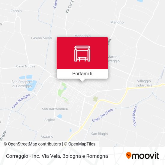 Mappa Correggio - Inc. Via Vela