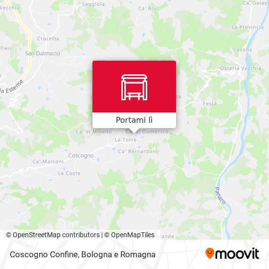 Mappa Coscogno Confine