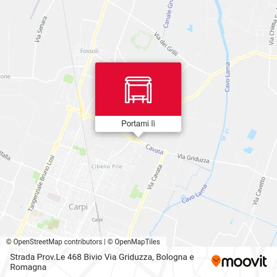 Mappa Strada Prov.Le 468 Bivio Via Griduzza