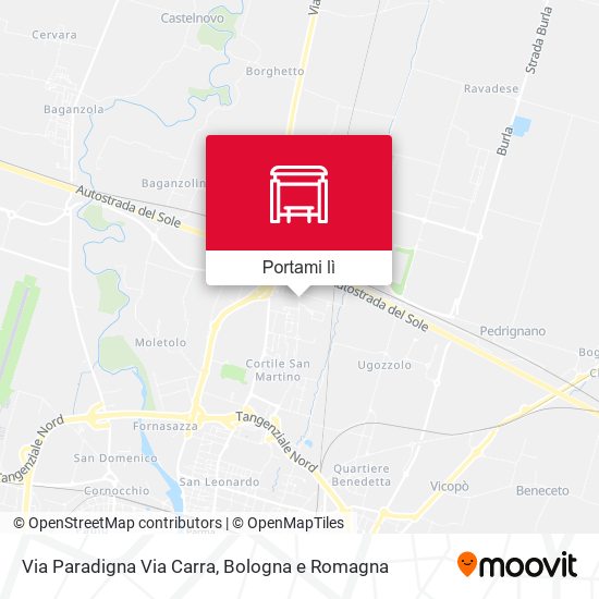 Mappa Via Paradigna Via Carra