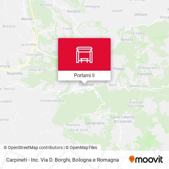 Mappa Carpineti - Inc. Via D. Borghi