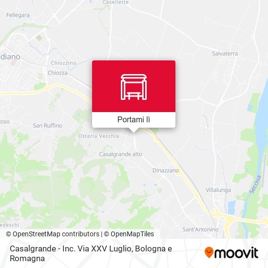 Mappa Casalgrande - Inc. Via XXV Luglio