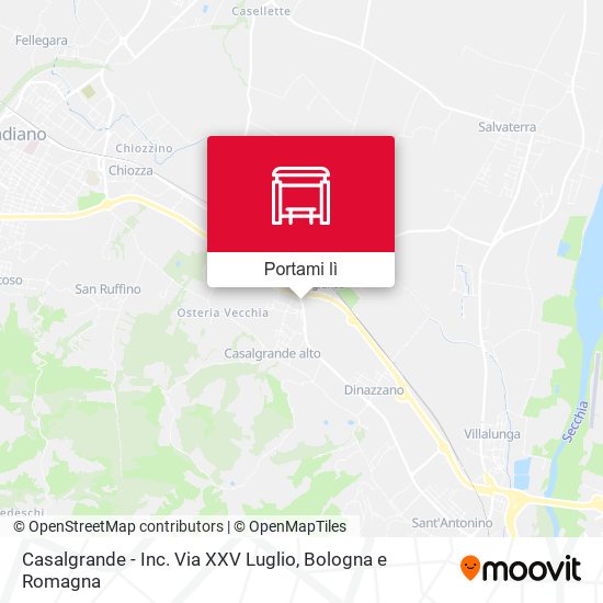 Mappa Casalgrande - Inc. Via XXV Luglio