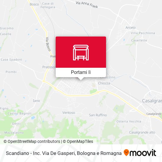 Mappa Scandiano - Inc. Via De Gasperi