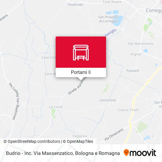 Mappa Budrio - Inc. Via Massenzatico