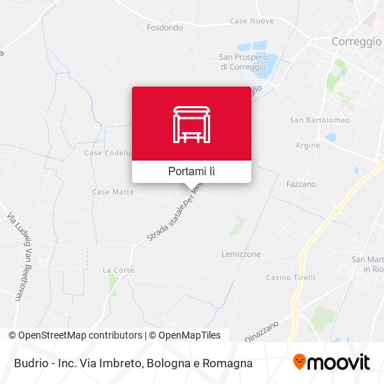 Mappa Budrio - Inc. Via Imbreto