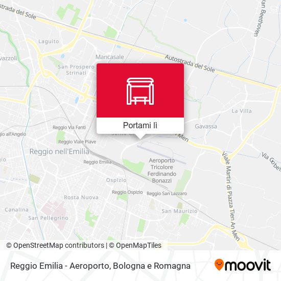 Mappa Reggio Emilia - Aeroporto