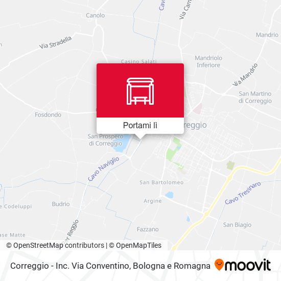 Mappa Correggio - Inc. Via Conventino