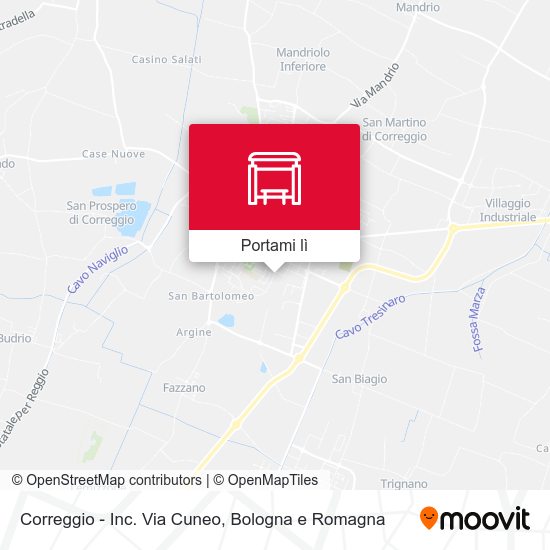 Mappa Correggio - Inc. Via Cuneo