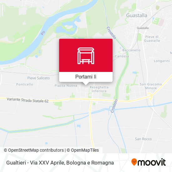 Mappa Gualtieri - Via XXV Aprile