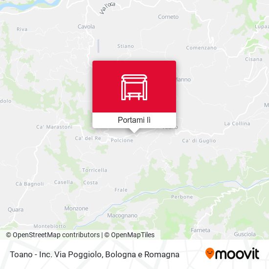 Mappa Toano - Inc. Via Poggiolo