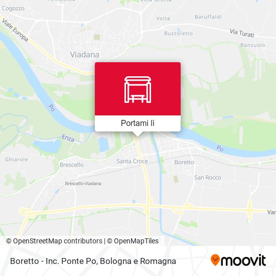 Mappa Boretto - Inc. Ponte Po