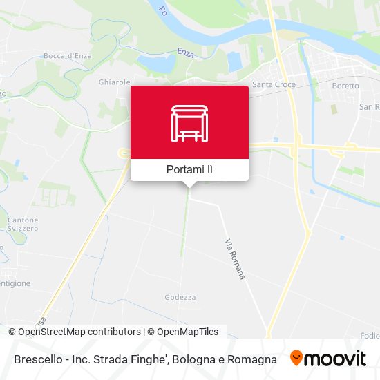 Mappa Brescello - Inc. Strada Finghe'