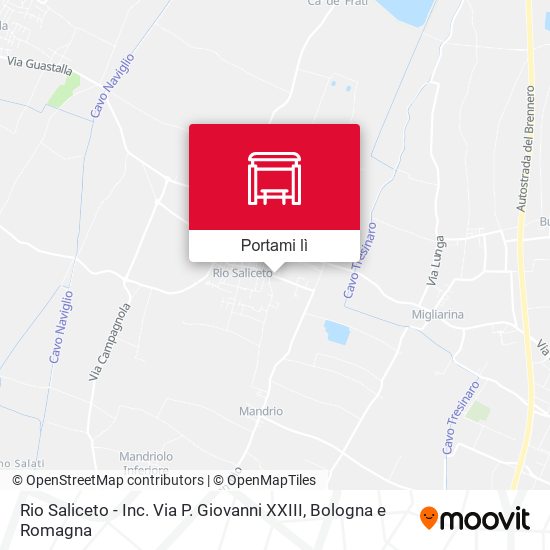 Mappa Rio Saliceto - Inc. Via P. Giovanni XXIII