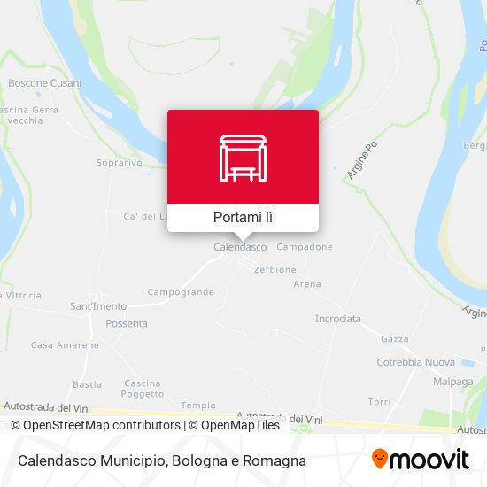 Mappa Calendasco Municipio
