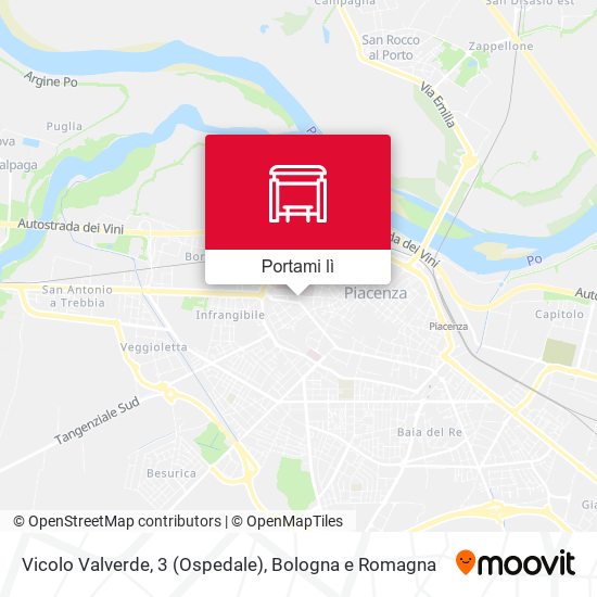 Mappa Vicolo Valverde, 3 (Ospedale)