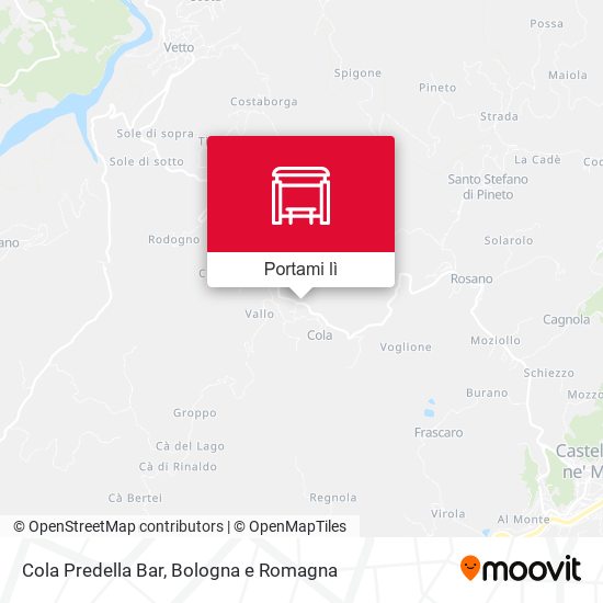 Mappa Cola Predella Bar