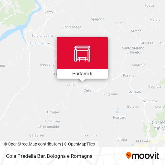Mappa Cola Predella Bar