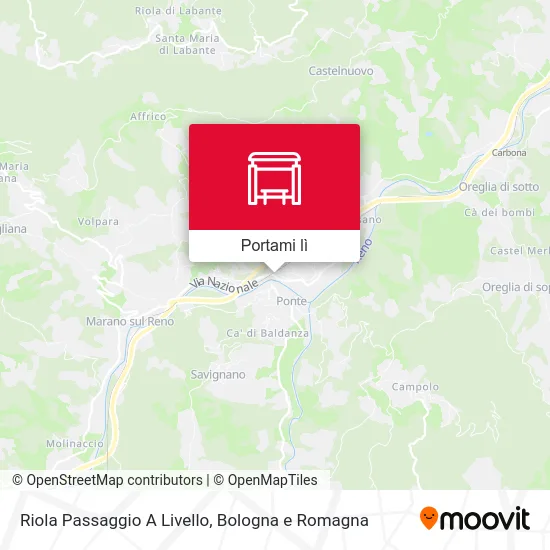 Mappa Riola Passaggio A Livello